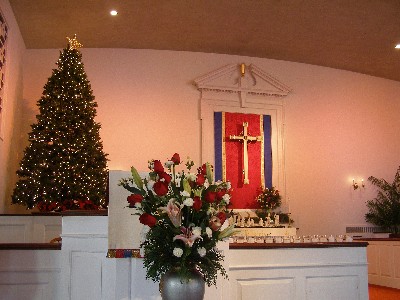 The Altar area at Christmas